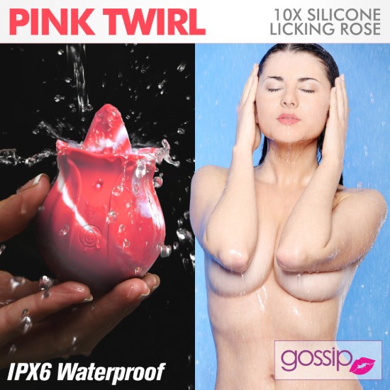 Picture of 10X Pink Twirl Silicone Licking Rose