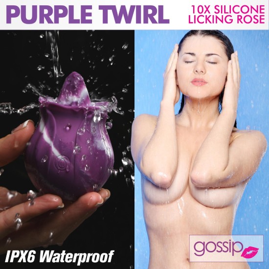 Picture of 10X Purple Twirl Silicone Licking Rose