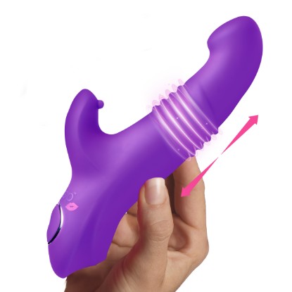 Picture of Blaster 7X Thrusting Silicone Rabbit Vibrator - Purple
