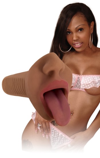 Picture of Mistress Mercedes Vibrating Mouth Stroker- Brown