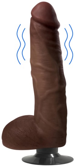 Picture of Jock Dark Vibrating Dildo with Balls - 9 Inch