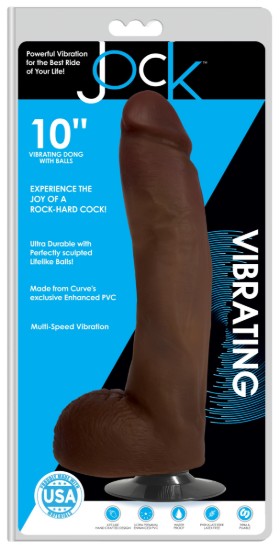 Picture of Jock Dark Vibrating Dildo with Balls - 10 Inch