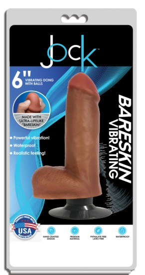 Picture of Jock Dark Bareskin Vibrating Dildo with Balls - 6 Inch