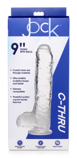 Picture of Jock C-Thru Dildo with Balls - 9 Inch