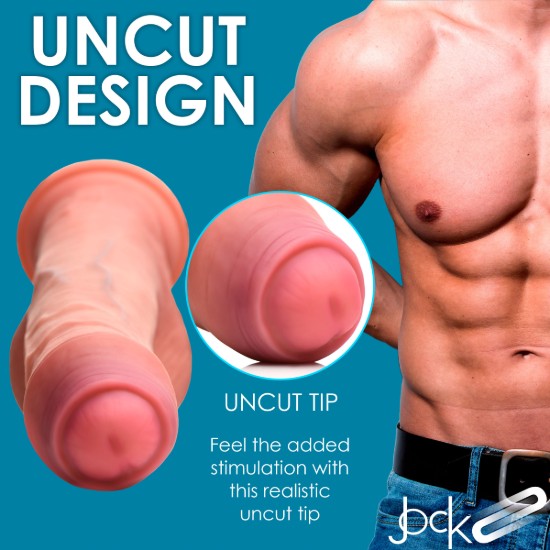 Picture of 8.7 Inch Dual Density Uncut Dildo with Balls