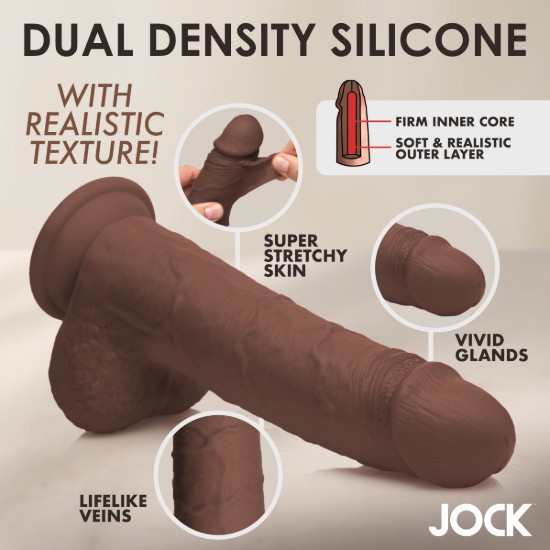 Picture of 10 Inch Real Skin Silicone Dildo with Balls - Dark