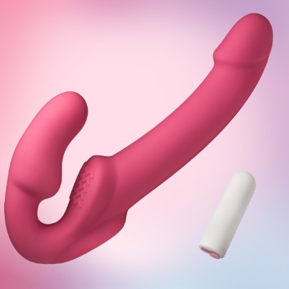 Picture of Candy Crush - Pink Vibrating Strapless Strap-On