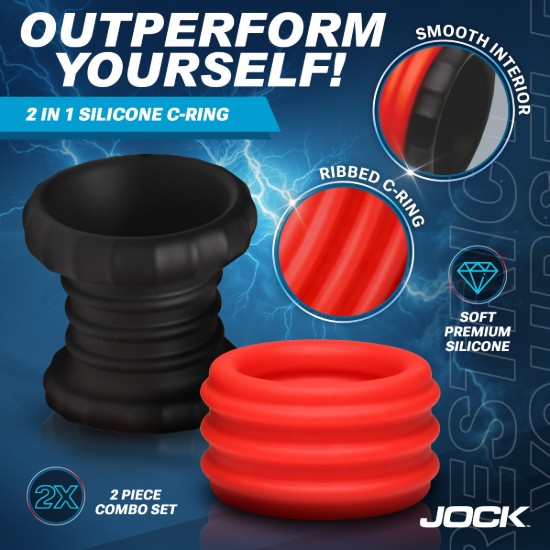 Picture of 2-in-1 Silicone Cock Ring - Red