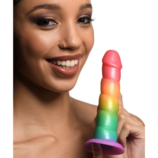Picture of Swirl Rainbow Silicone Dildo