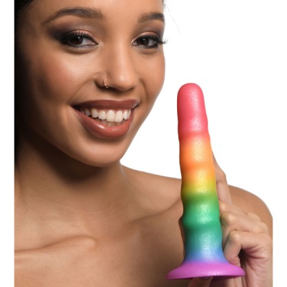 Picture of Zigzag Rainbow Silicone Dildo