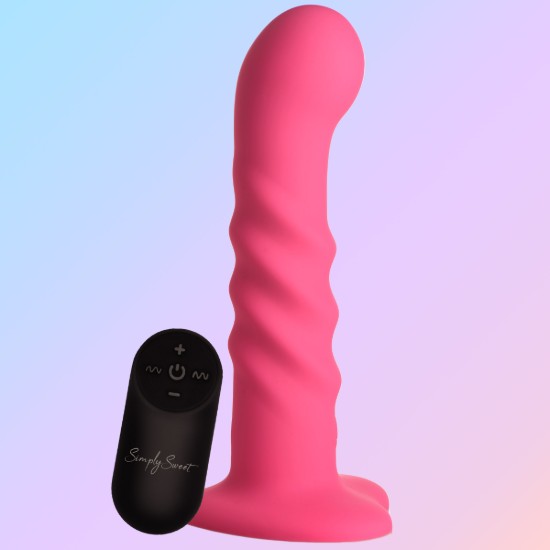Picture of 21X Vibrating Ribbed Silicone Dildo