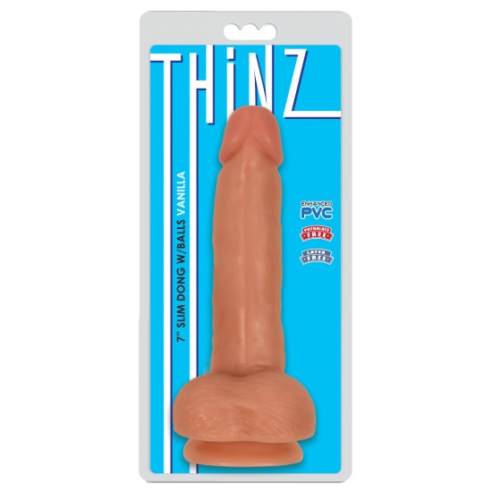 Picture of Thinz 7 Inch Slim Dildo with Balls - Light