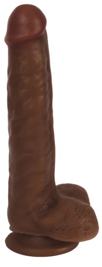 Picture of 8 Inch Slim Dildo with Balls - Dark