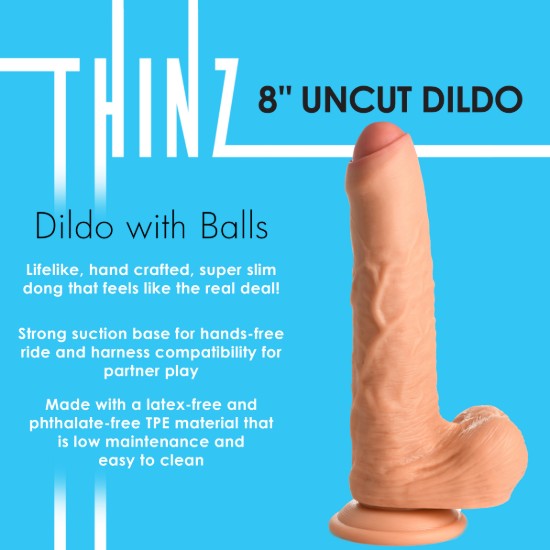 Picture of 8 Inch uncut Dildo with Balls