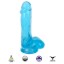 Picture of 6 Inch Slim Stick with Balls Berry Ice Dildo