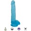 Picture of 8 Inch Slim Stick with Balls Berry Ice Dildo