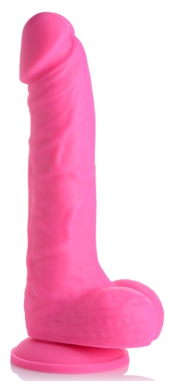 Picture of 7 Inch Silicone Dildo with Balls - Cherry