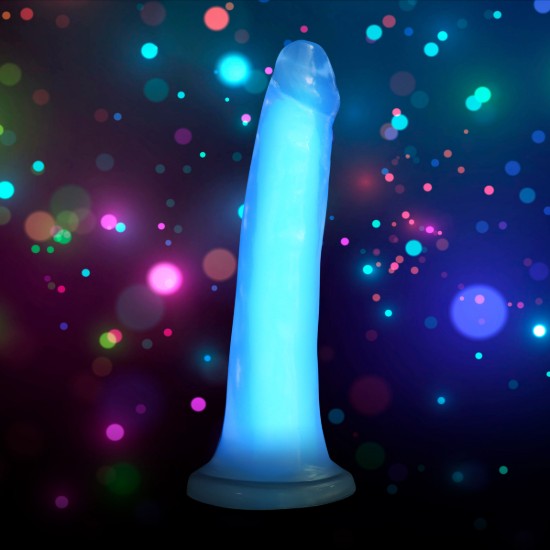 Picture of 7 Inch Glow-in-the-Dark Silicone Dildo - Blue