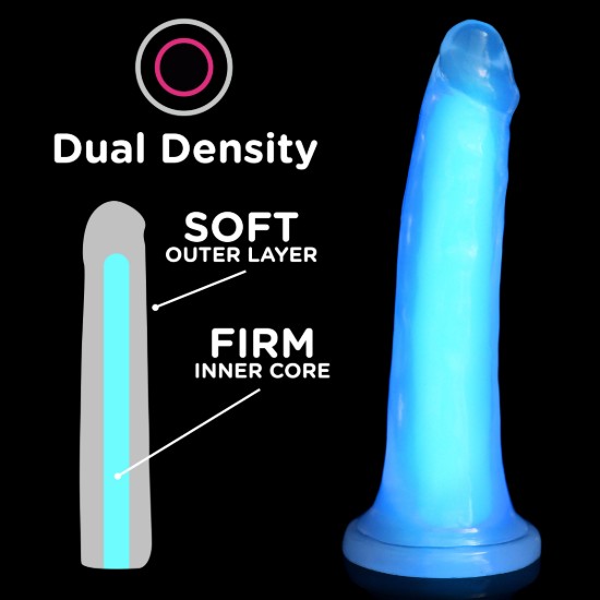 Picture of 7 Inch Glow-in-the-Dark Silicone Dildo - Blue