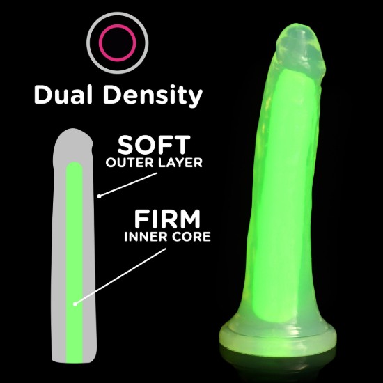 Picture of 7 Inch Glow-in-the-Dark Silicone Dildo - Green