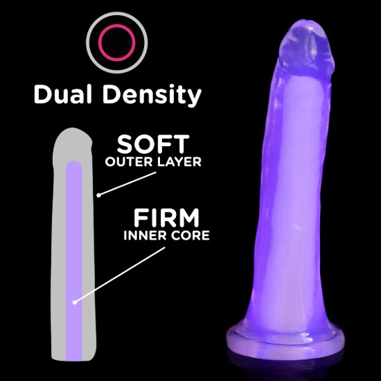Picture of 7 Inch Glow-in-the-Dark Silicone Dildo - Purple
