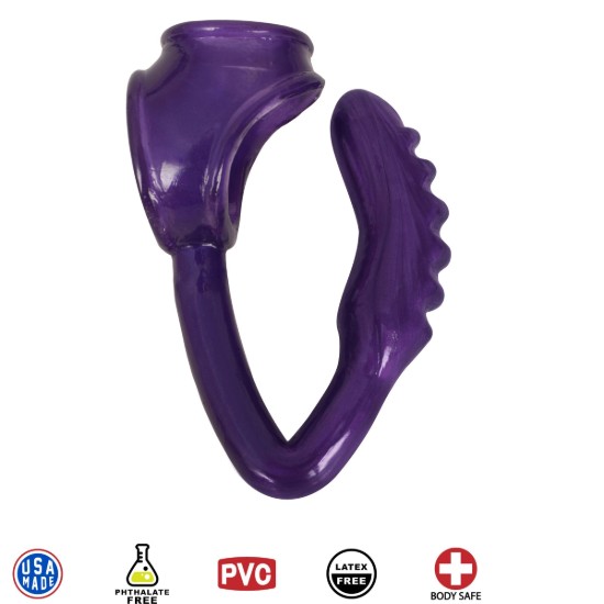 Picture of The Duke Cock and Ball Ring with Anal Plug -Purple