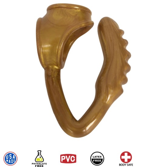 Picture of The Duke Cock and Ball Ring with Anal Plug -Gold