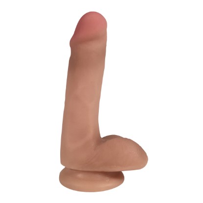 Picture of Easy Riders 6 Inch Dual Density Dildo With Balls - Flesh