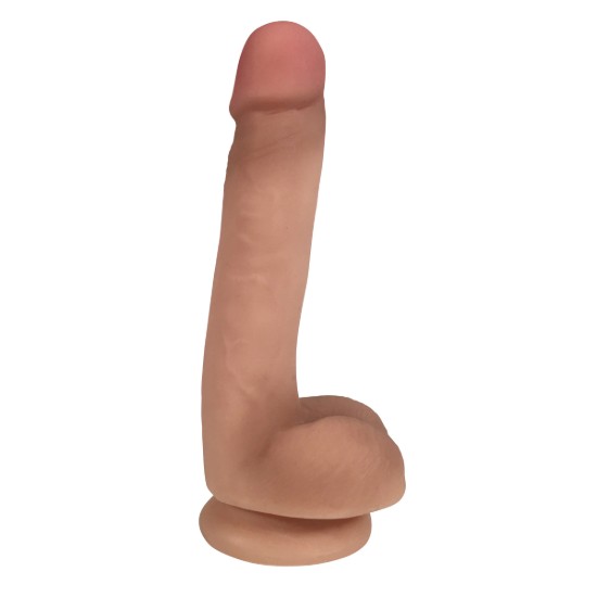 Picture of Easy Riders 7 Inch Dual Density Dildo With Balls - Flesh