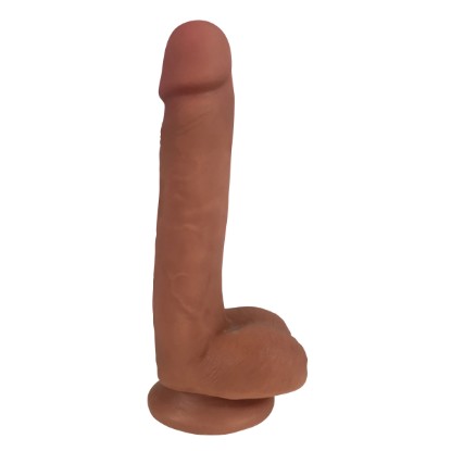 Picture of Easy Riders 7 Inch Dual Density Dildo With Balls - Tan