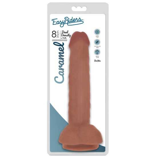 Picture of Easy Riders 8 Inch Dual Density Dildo With Balls - Tan