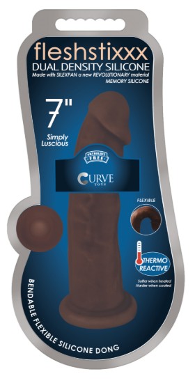 Picture of Silexpan Dark Hypoallergenic Silicone Dildo - 7 Inch