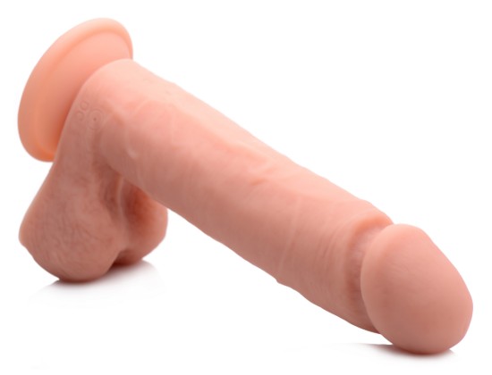 Picture of Big Shot Vibrating Remote Control Silicone Dildo with Balls - 9 Inch