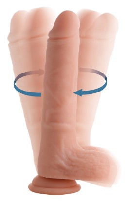 Picture of Vibrating and Rotating Remote Control Silicone Dildo with Balls - 8 Inch