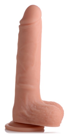 Picture of Vibrating and Rotating Remote Control Silicone Dildo with Balls - 8 Inch