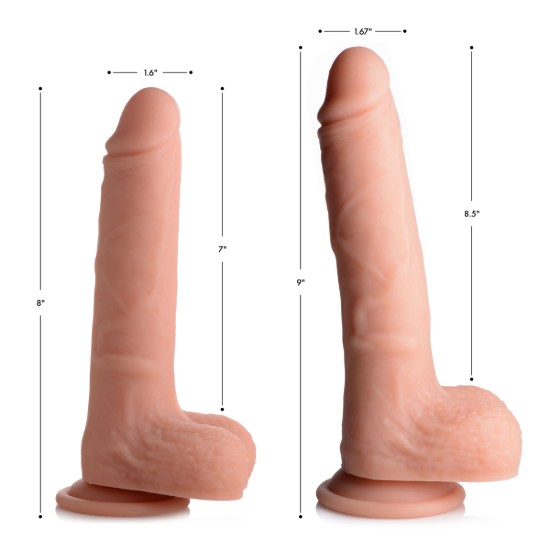 Picture of Vibrating and Rotating Remote Control Silicone Dildo with Balls - 9 Inch