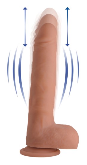 Picture of Vibrating & Thrusting Remote Control Silicone Dildo - 9 Inch