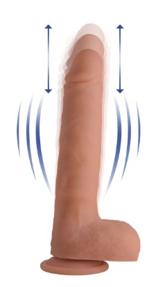 Picture of Vibrating & Thrusting Remote Control Silicone Dildo - 10 Inch
