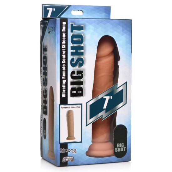 Picture of Big Shot Vibrating Remote Control Silicone Dildo - 7 Inch