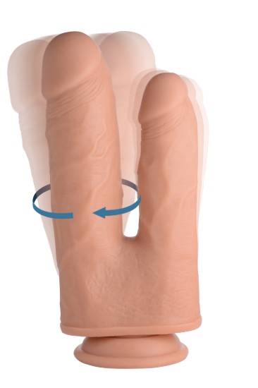 Picture of Vibrating and Rotating Remote Control Silicone Double Dildo