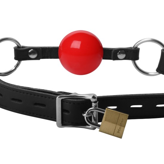 Picture of Classic Locking Silicone Ball Gag - Red