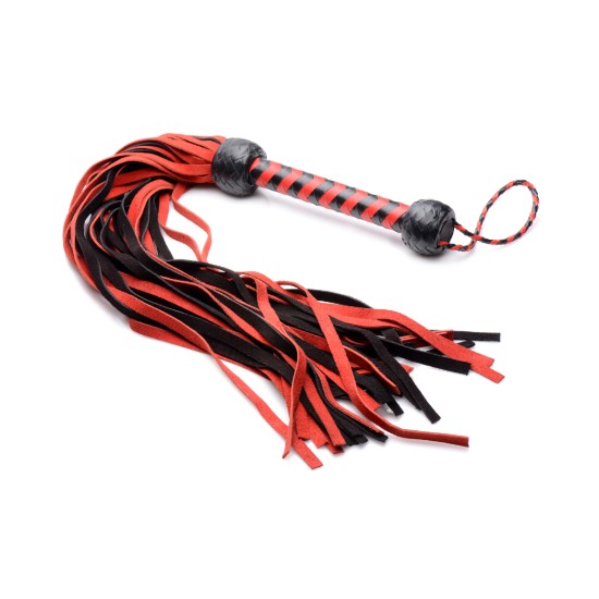 Picture of Isabella Sinclaire Black and Red Suede Flogger