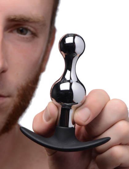 Picture of Metal and Silicone Beaded Anal Plug