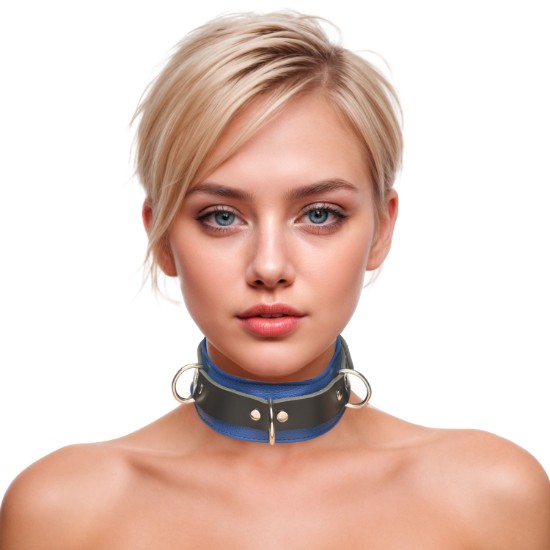 Picture of Strict Leather Deluxe Locking Collar - Blue and Black