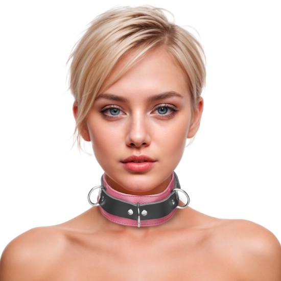 Picture of Strict Leather Deluxe Locking Collar - Pink and Black