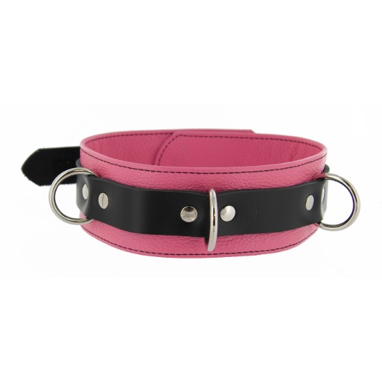 Picture of Strict Leather Deluxe Locking Collar - Pink and Black