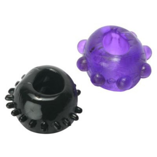 Picture of 2 Gummy Cock Rings - Black - 48 Pack