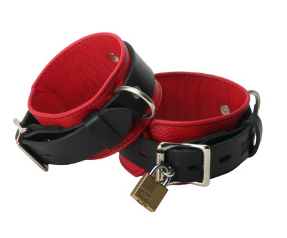 Picture of Strict Leather Deluxe Black and Red Locking Ankle Cuffs