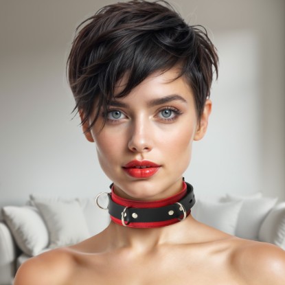 Picture of Strict Leather Deluxe Red and Black Locking Collar