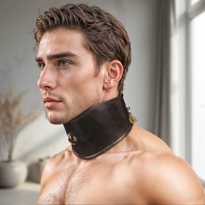Picture of Padded Leather Locking Posture Collar